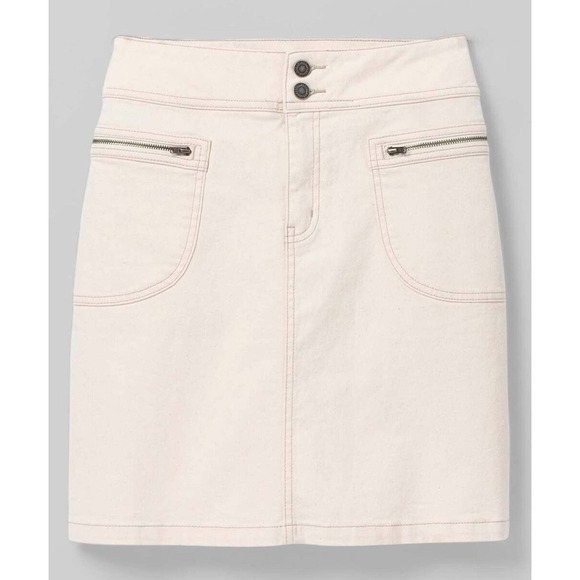 Prana Broadway Skirt Stretch Denim Natural Zip Pockets Size 4 NEW MSRP $79.00 - Picture 3 of 6